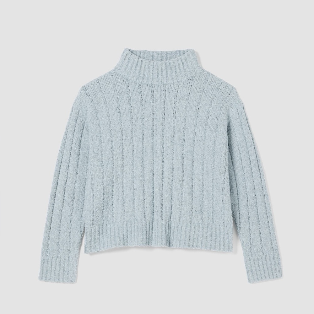 NWT Eileen Fisher Cotton Fluff Rib Turtleneck Top Boxy Fit, Cropped Length Sz 1X - Picture 4 of 12